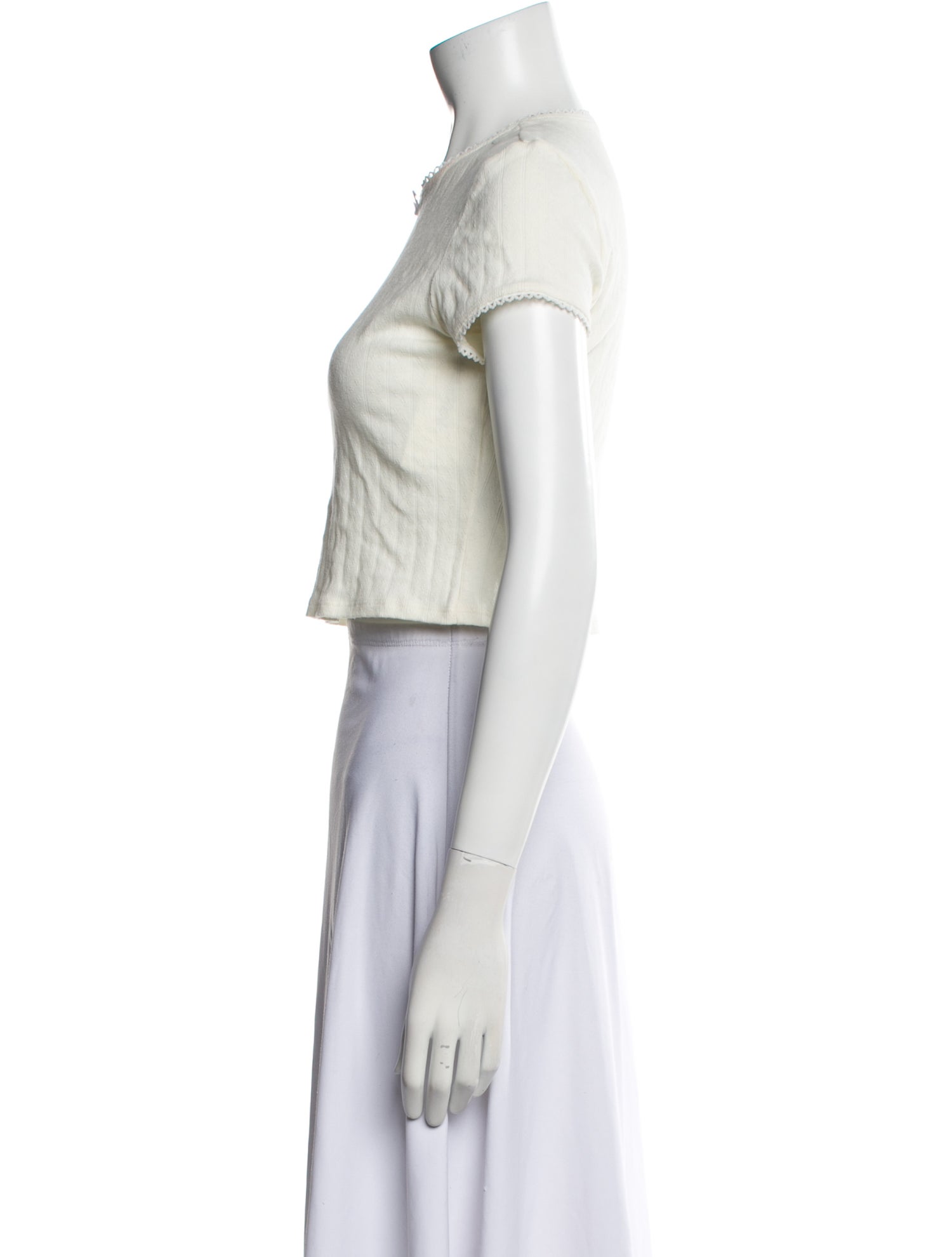 Reformation Crew Neck Short Sleeve Crop Top