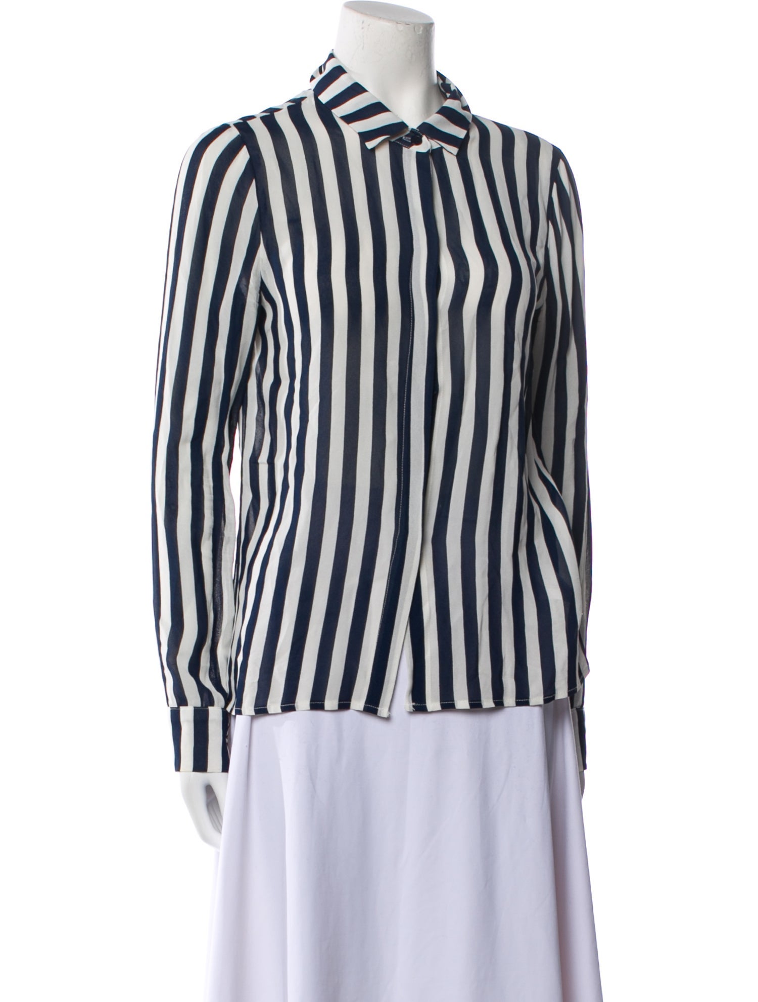 Reformation Striped Long Sleeve Button-Up Top