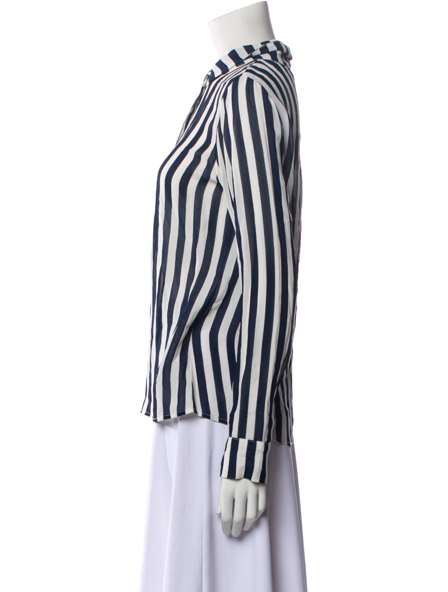 Reformation Striped Long Sleeve Button-Up Top