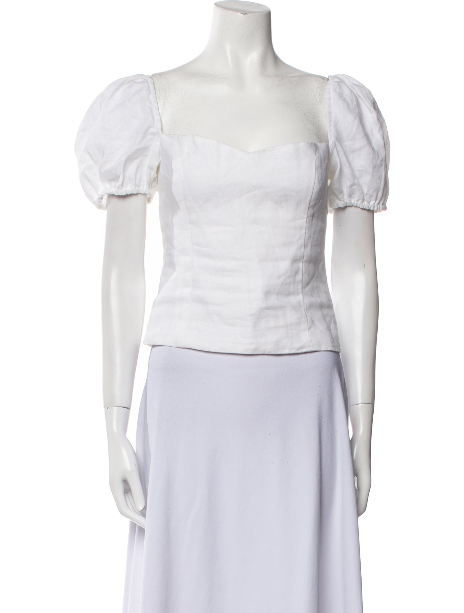 Reformation Linen Square Neckline Crop Top