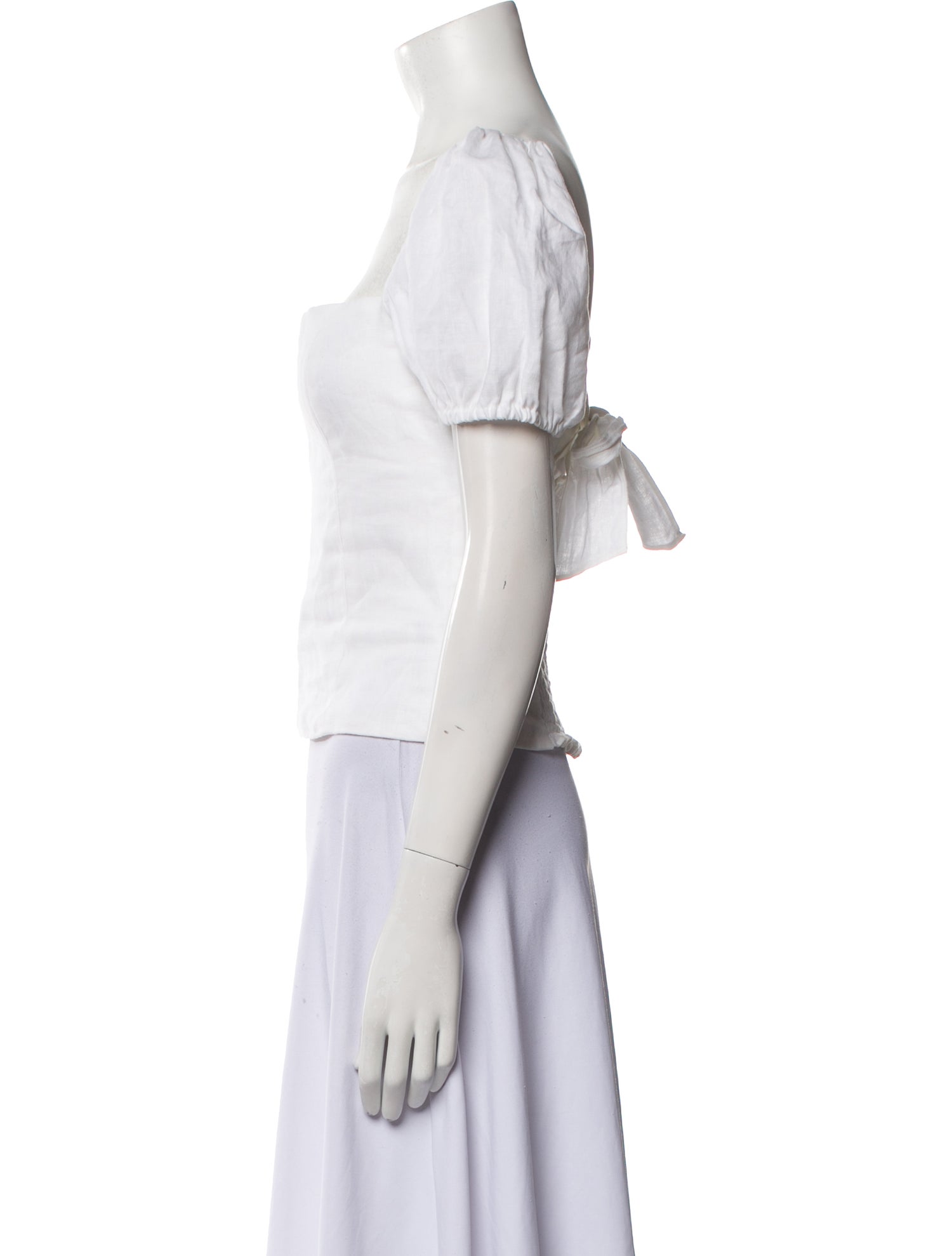 Reformation Linen Square Neckline Crop Top