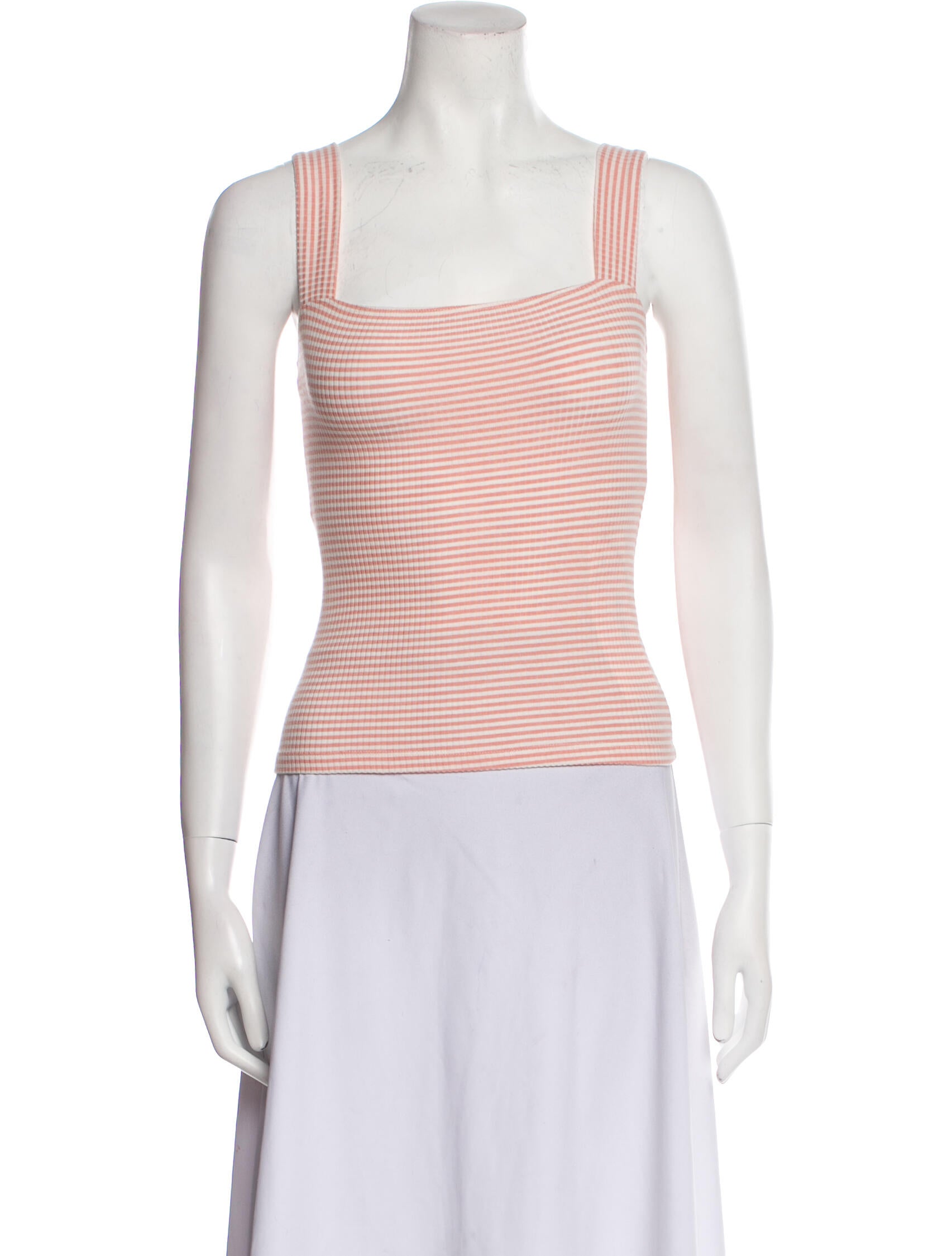 Reformation Striped Square Neckline Top