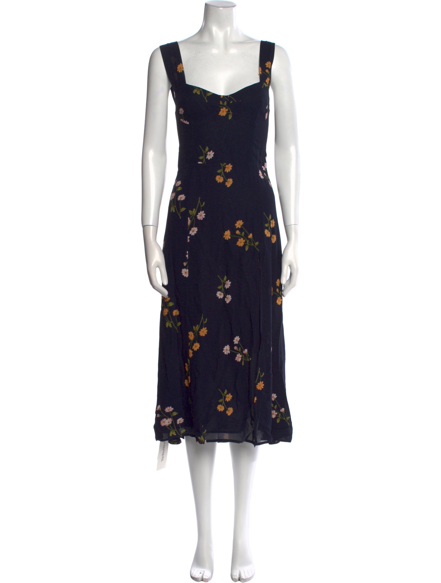 Reformation Floral Print Midi Length Dress