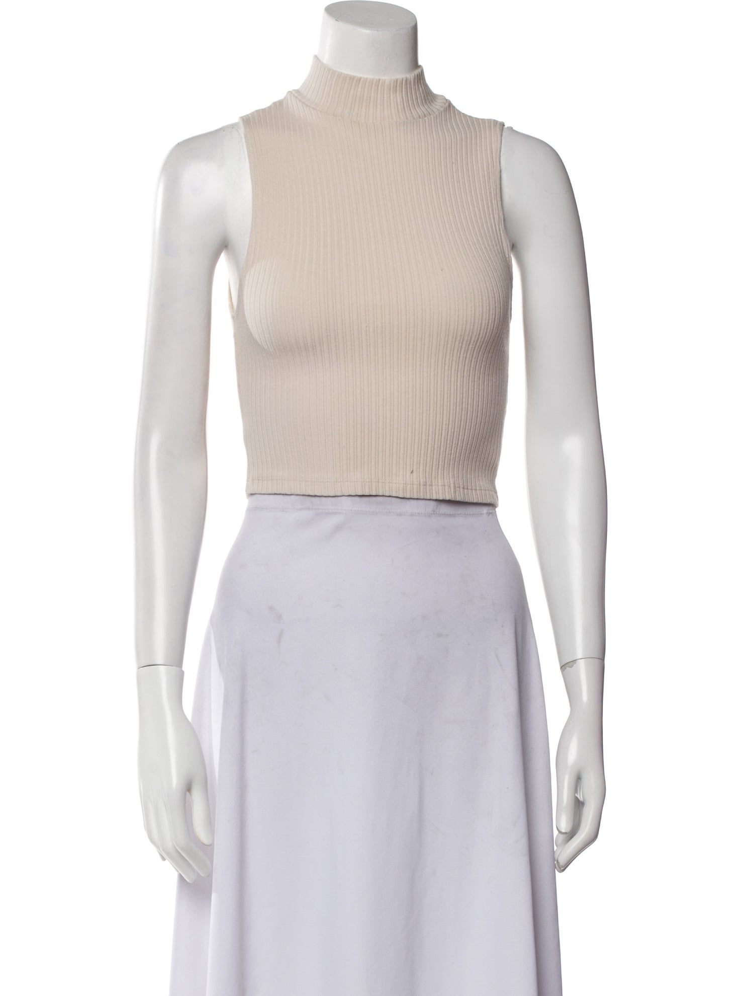 Reformation Mock Neck Sleeveless Crop Top