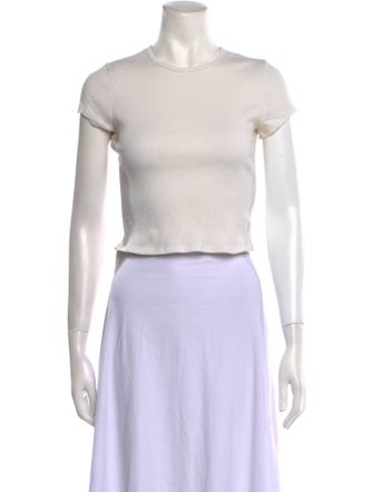 Reformation Crew Neck Short Sleeve Crop Top