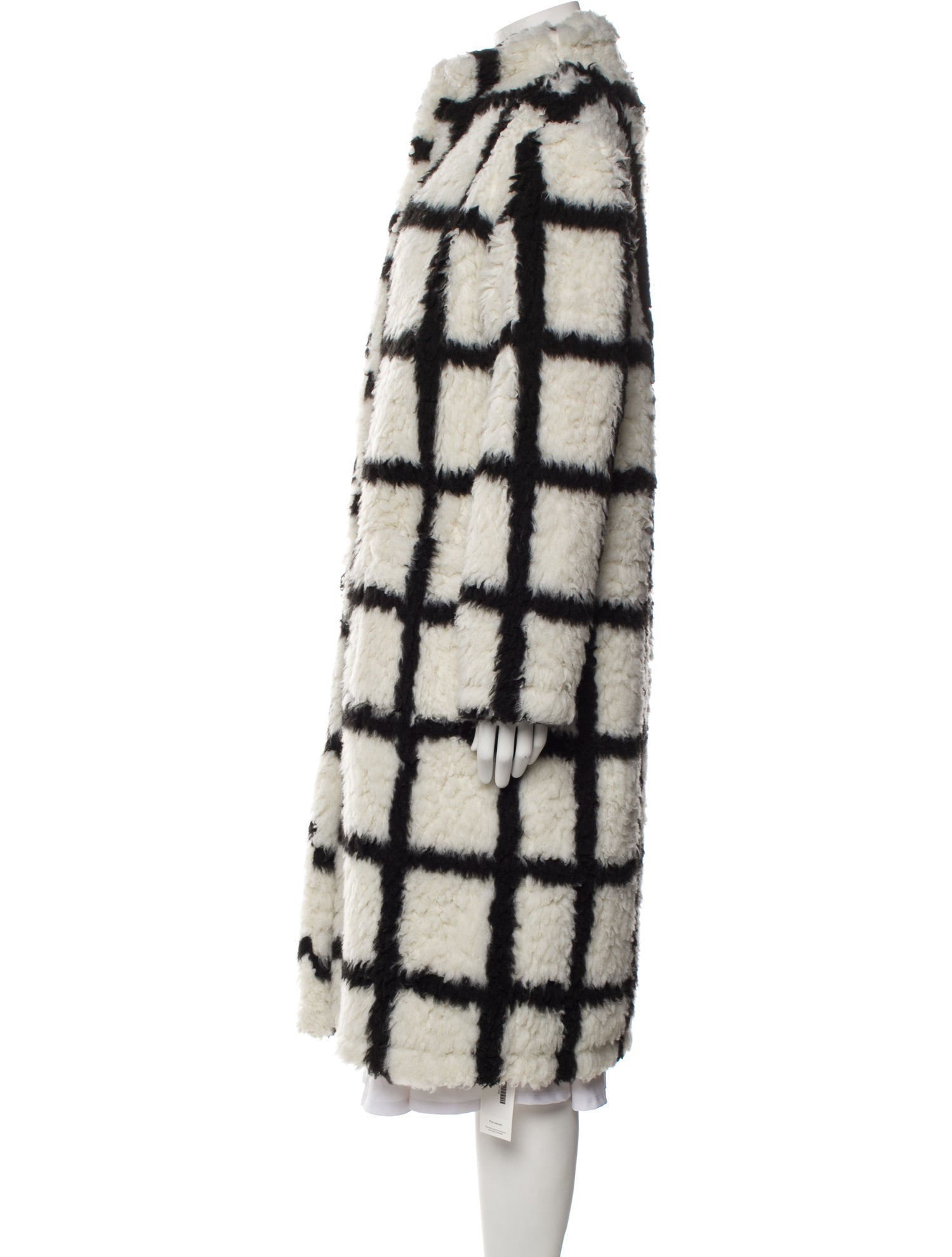 Reformation Plaid Print Faux Fur Coat
