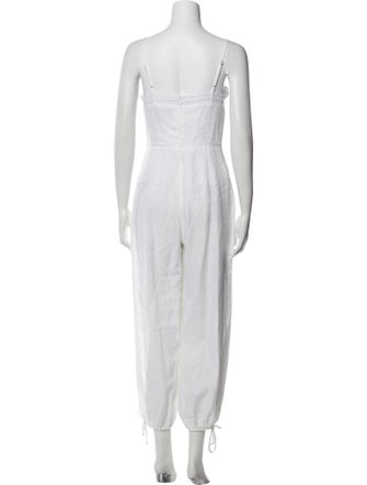Reformation Linen Square Neckline Jumpsuit