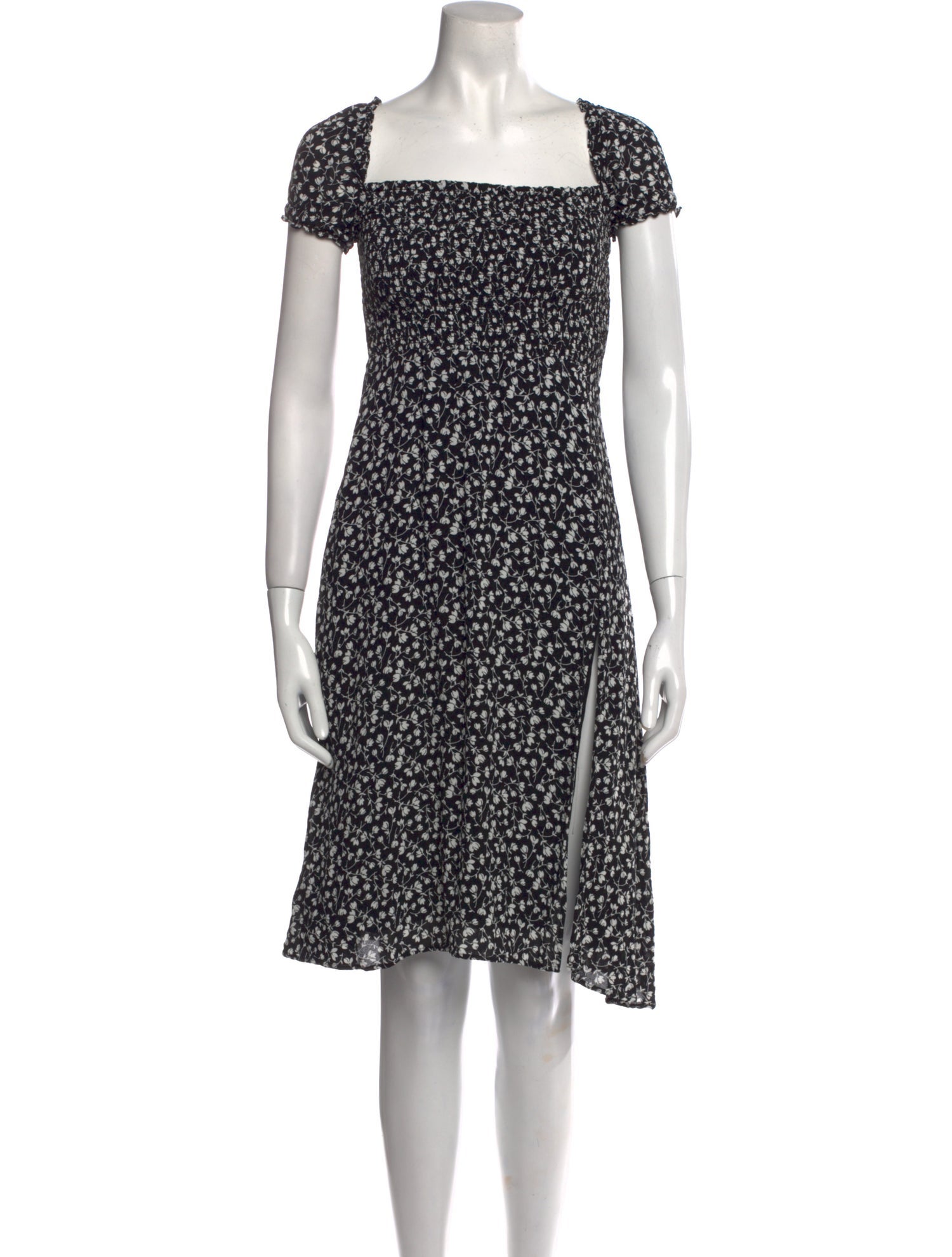 Reformation Floral Print Knee-Length Dress