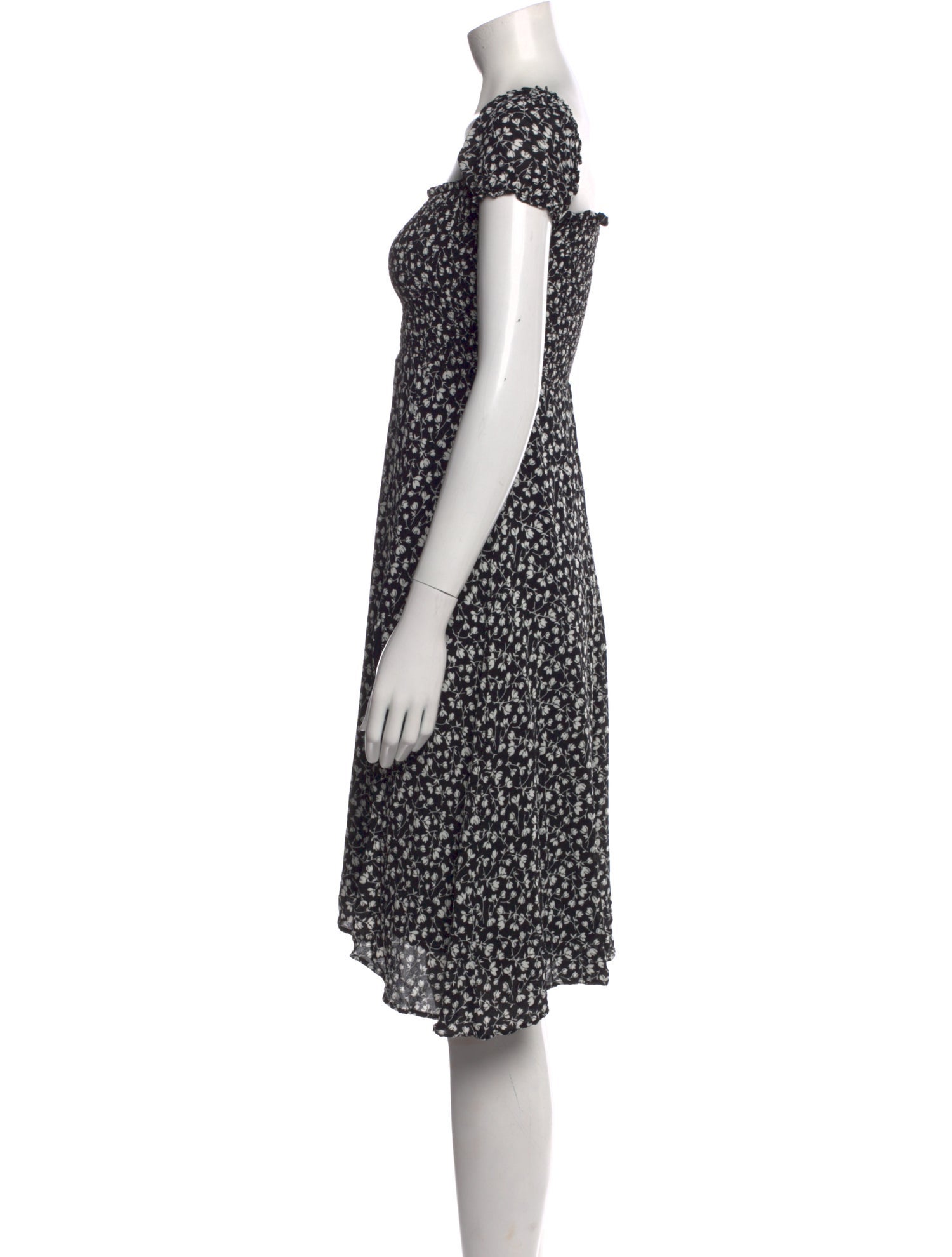 Reformation Floral Print Knee-Length Dress