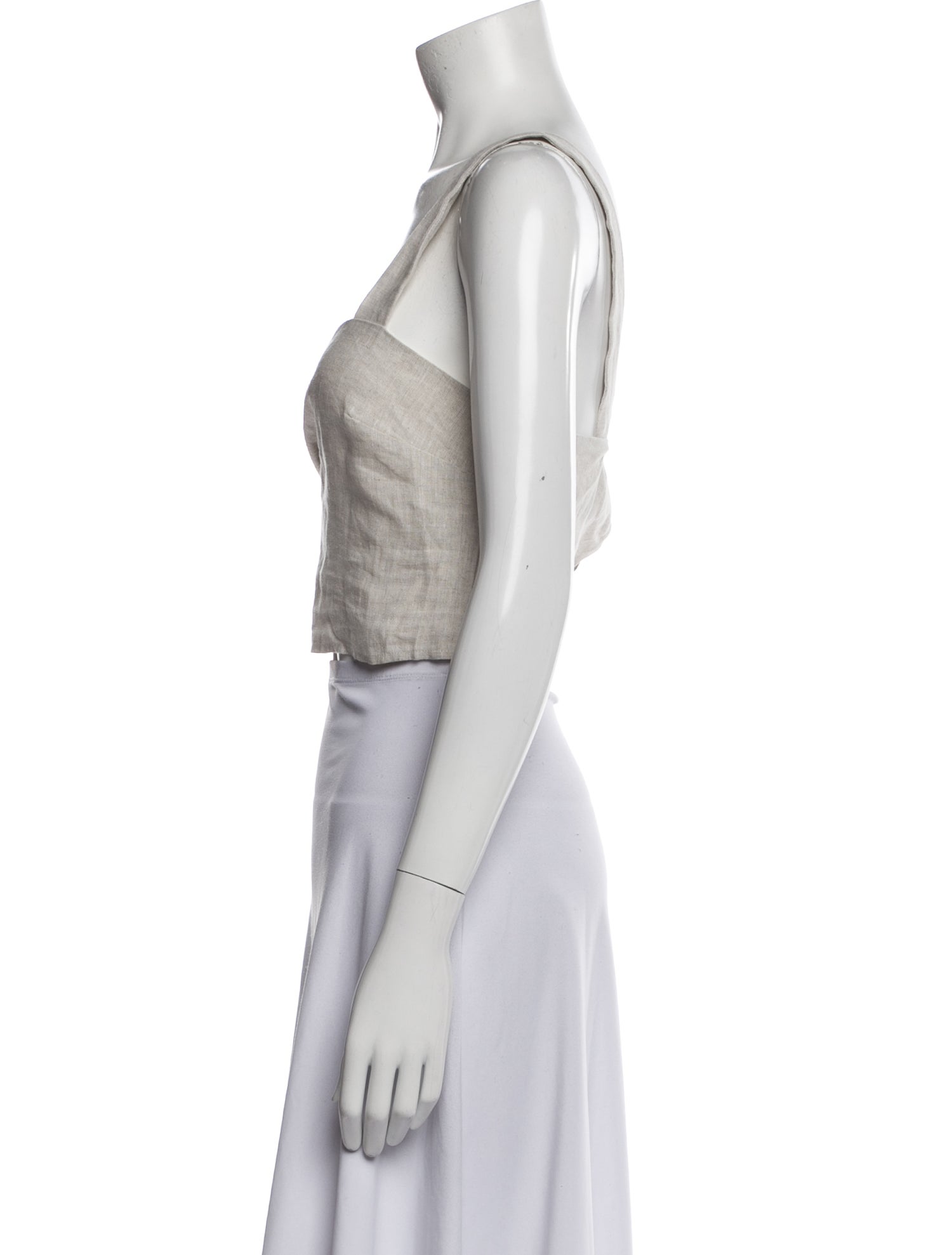 Reformation Linen Square Neckline Crop Top