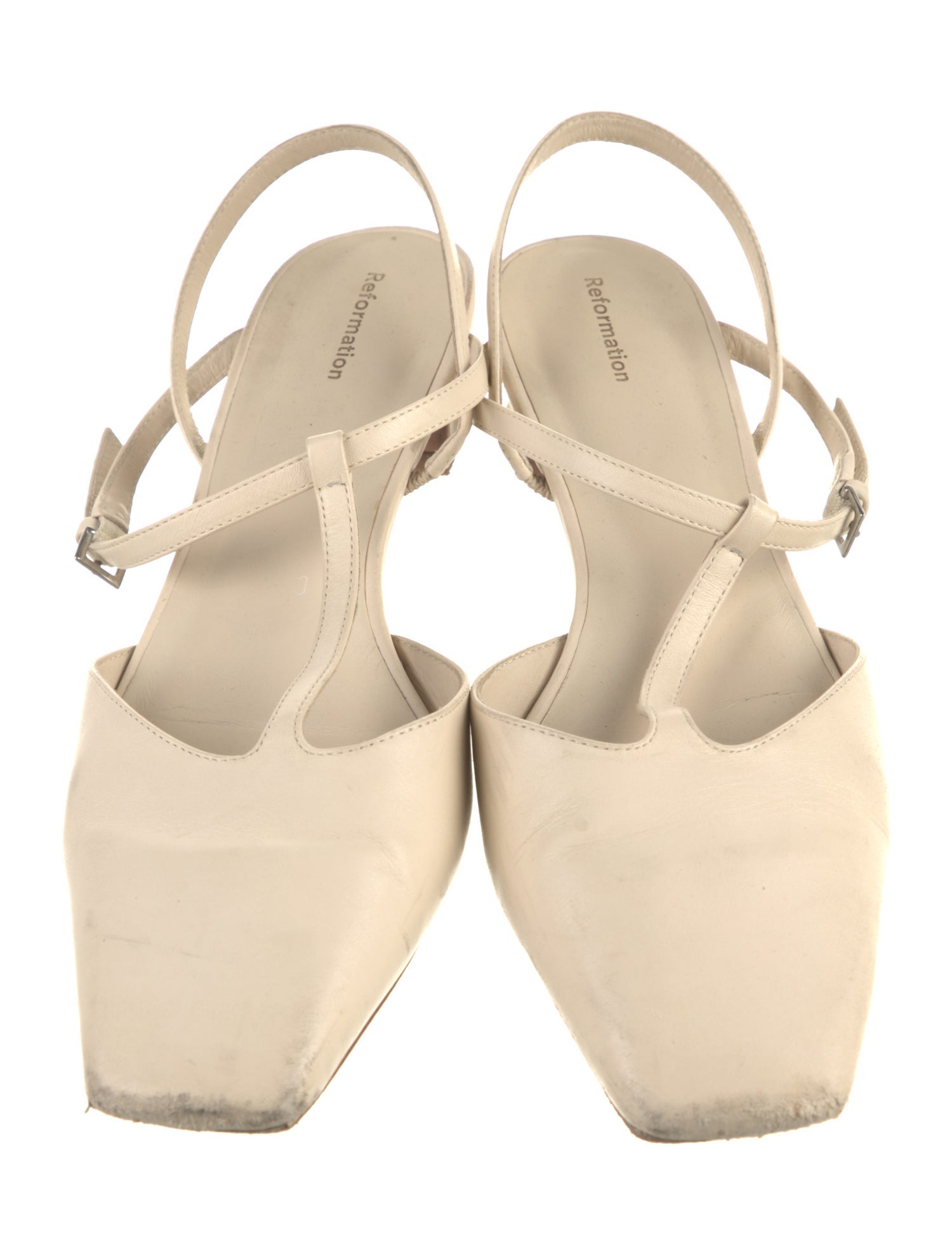 Reformation Leather T-Strap Pumps