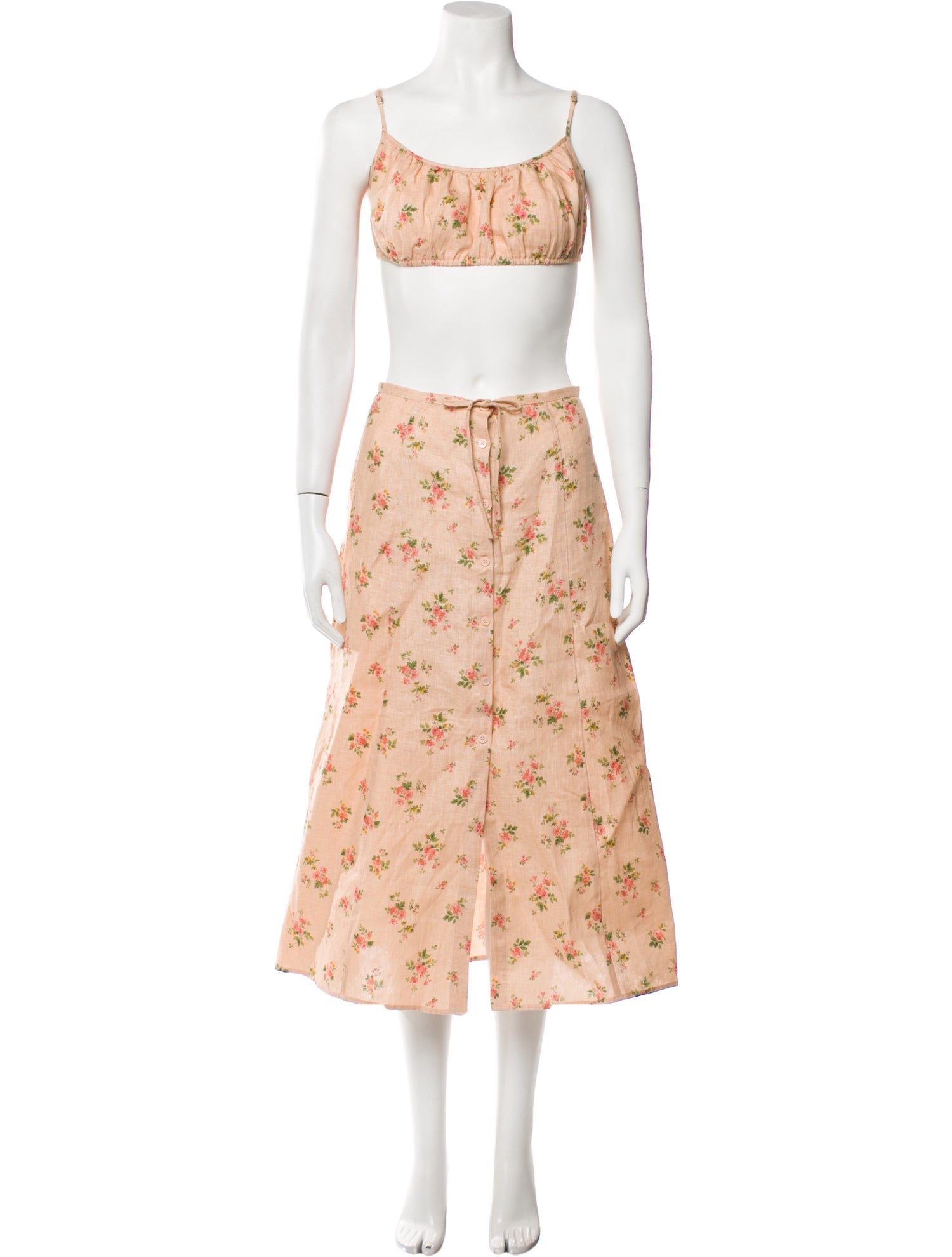 Reformation Linen Floral Print Skirt Set