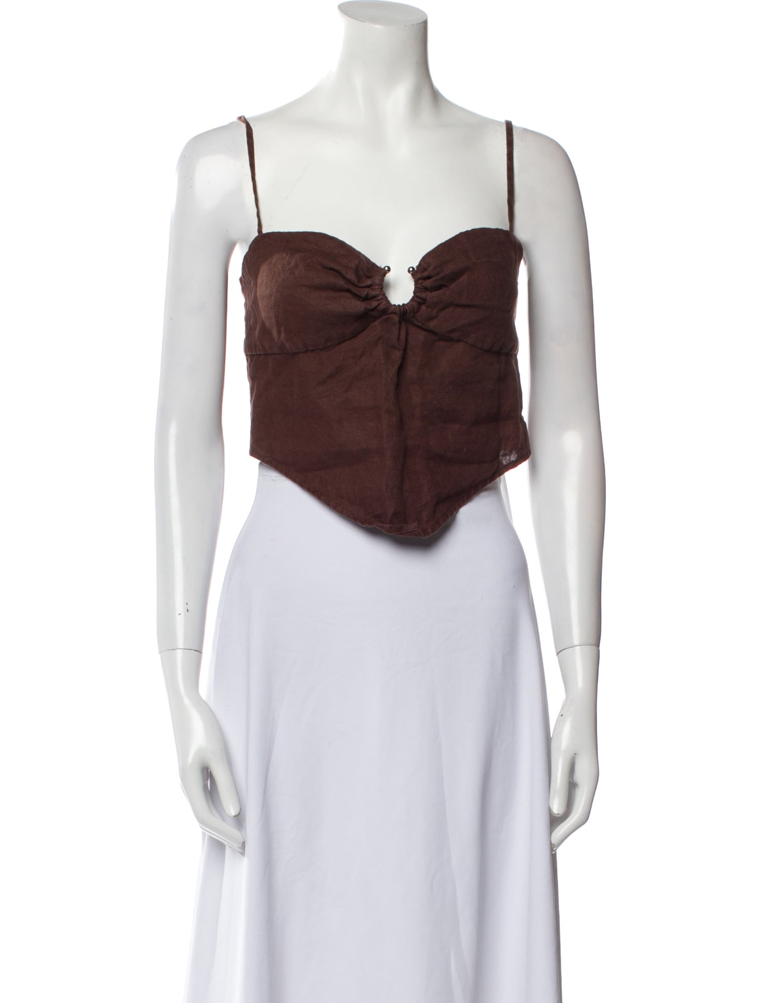 Reformation Linen Cowl Neck Crop Top