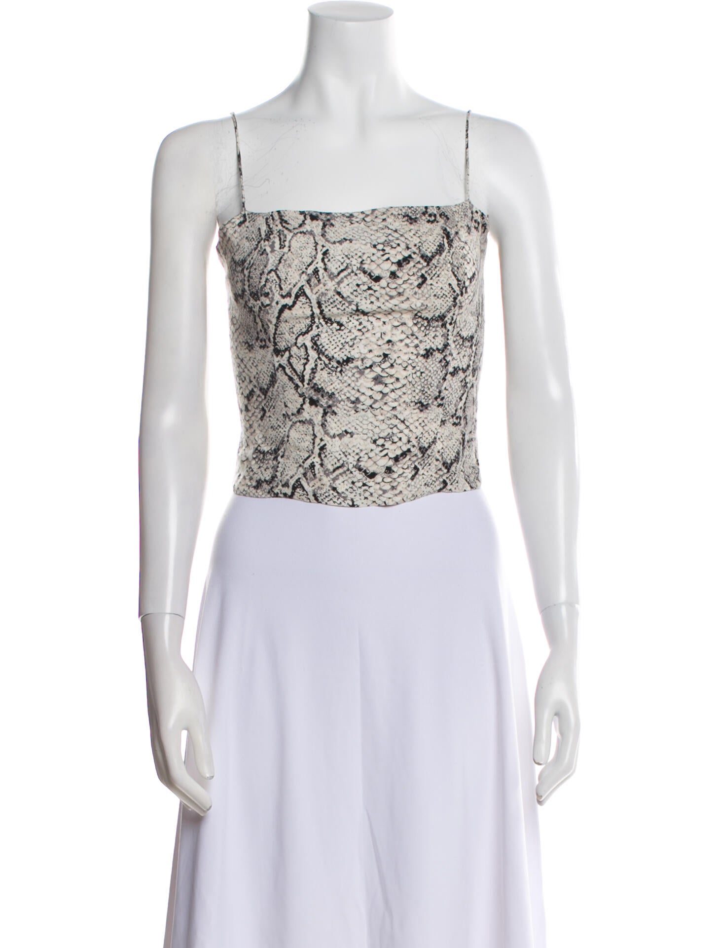 Reformation Animal Print Square Neckline Crop Top