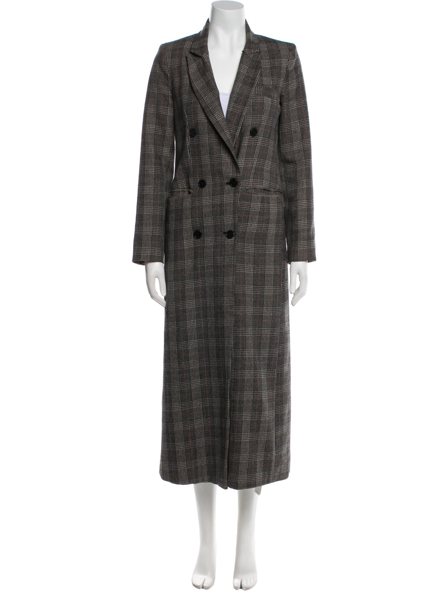 Reformation Plaid Print Peacoat