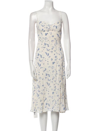 Reformation Floral Print Midi Length Dress