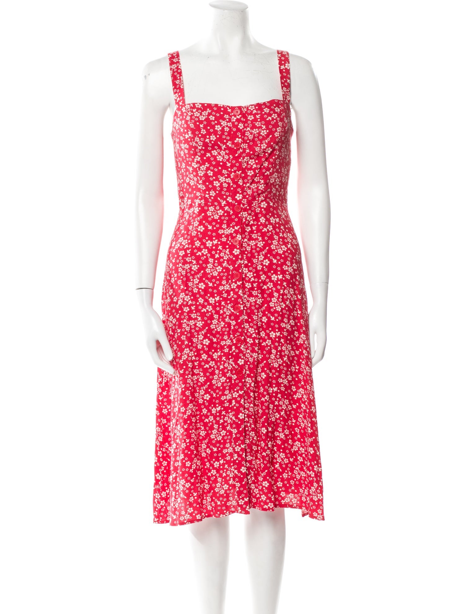 Reformation Floral Print Midi Length Dress