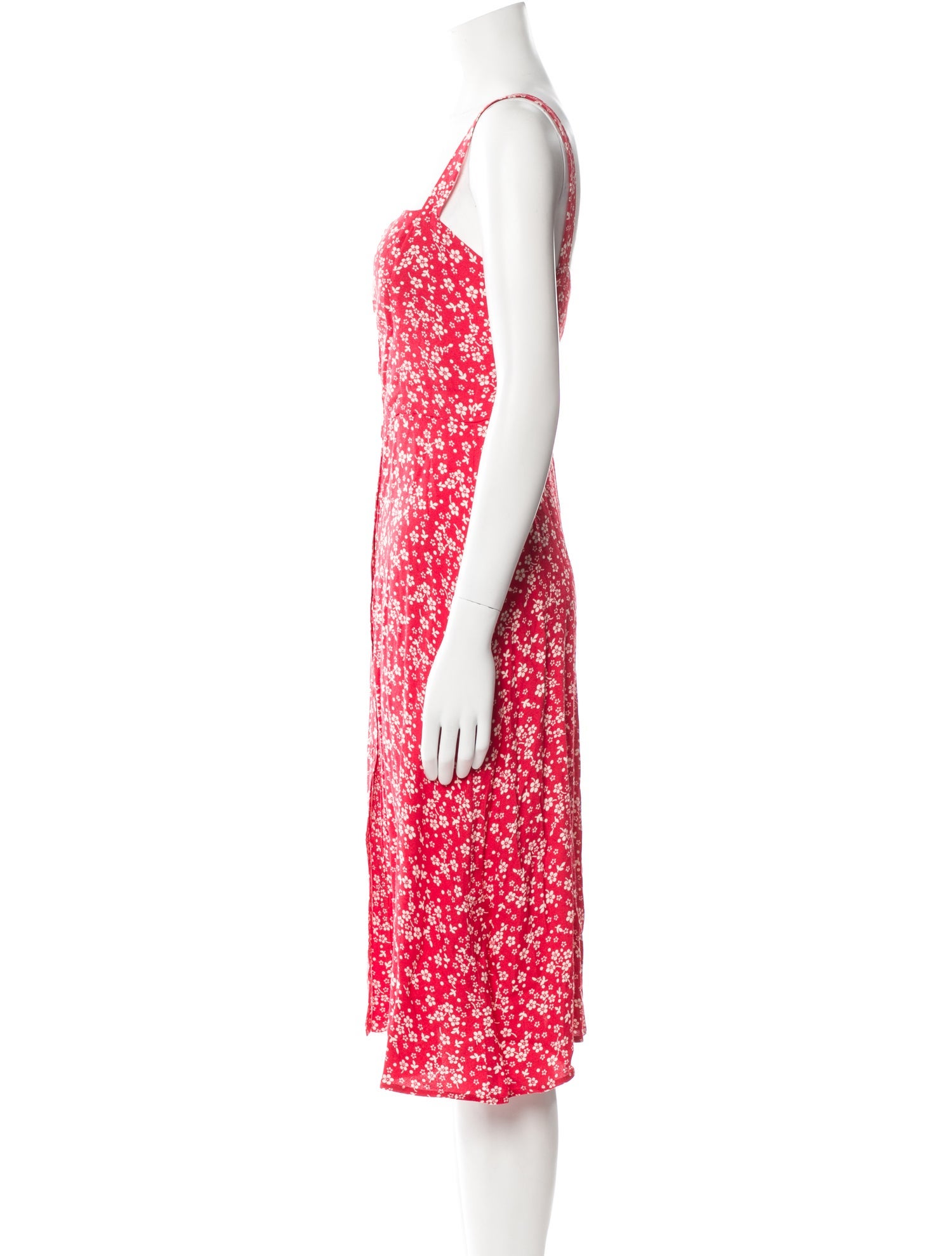 Reformation Floral Print Midi Length Dress