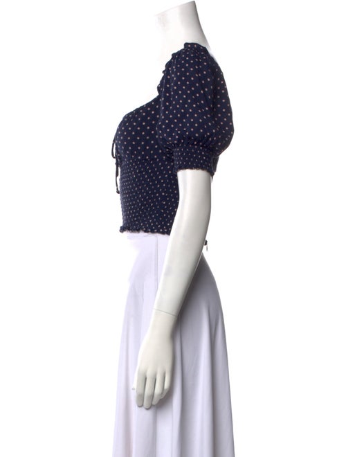 Reformation Polka Dot Print Square Neckline Crop Top