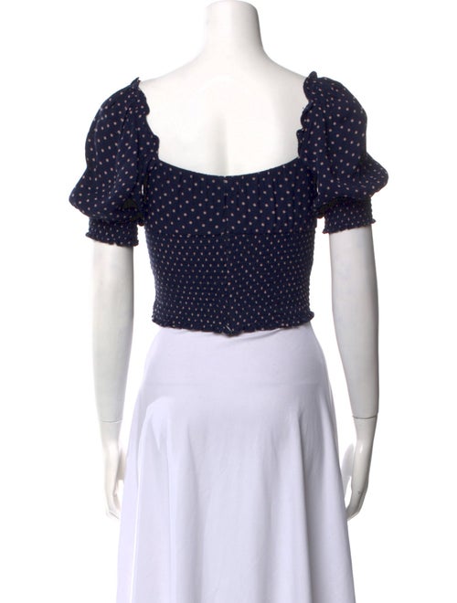 Reformation Polka Dot Print Square Neckline Crop Top