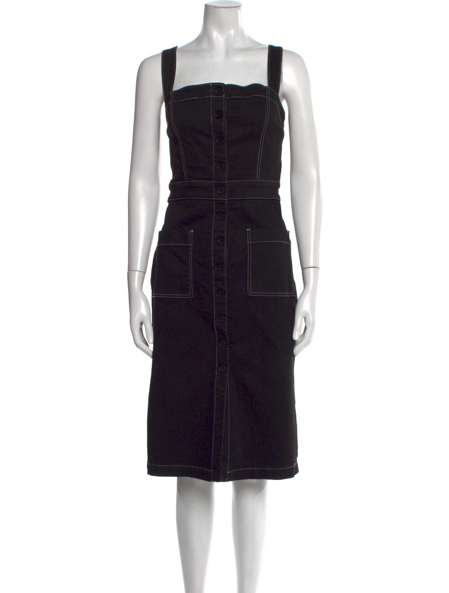 Reformation Square Neckline Midi Length Dress