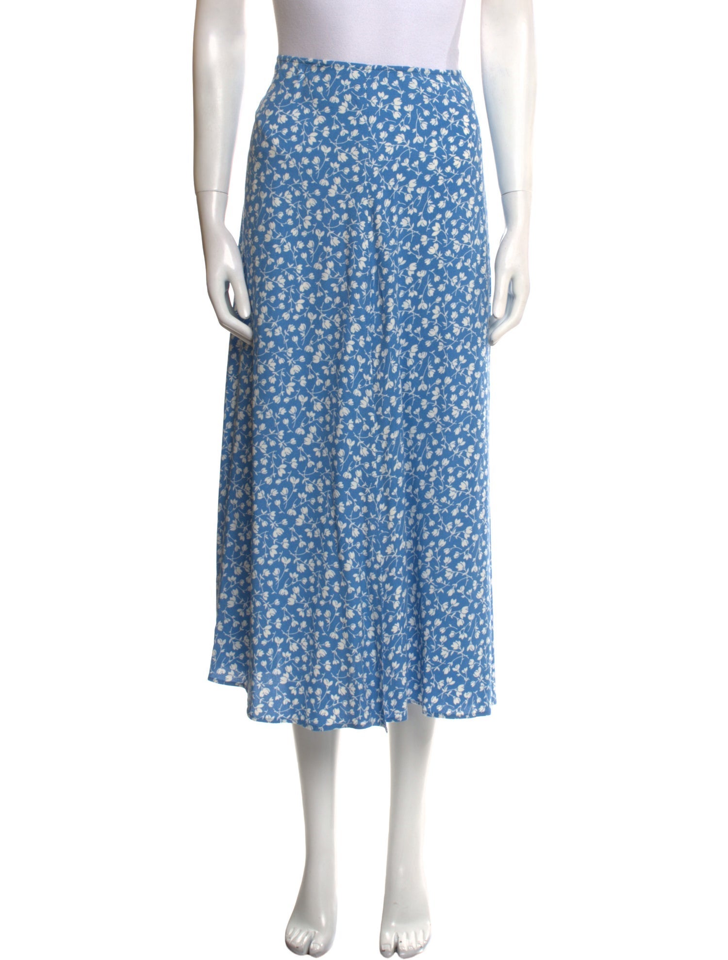 Reformation Floral Print Midi Length Skirt