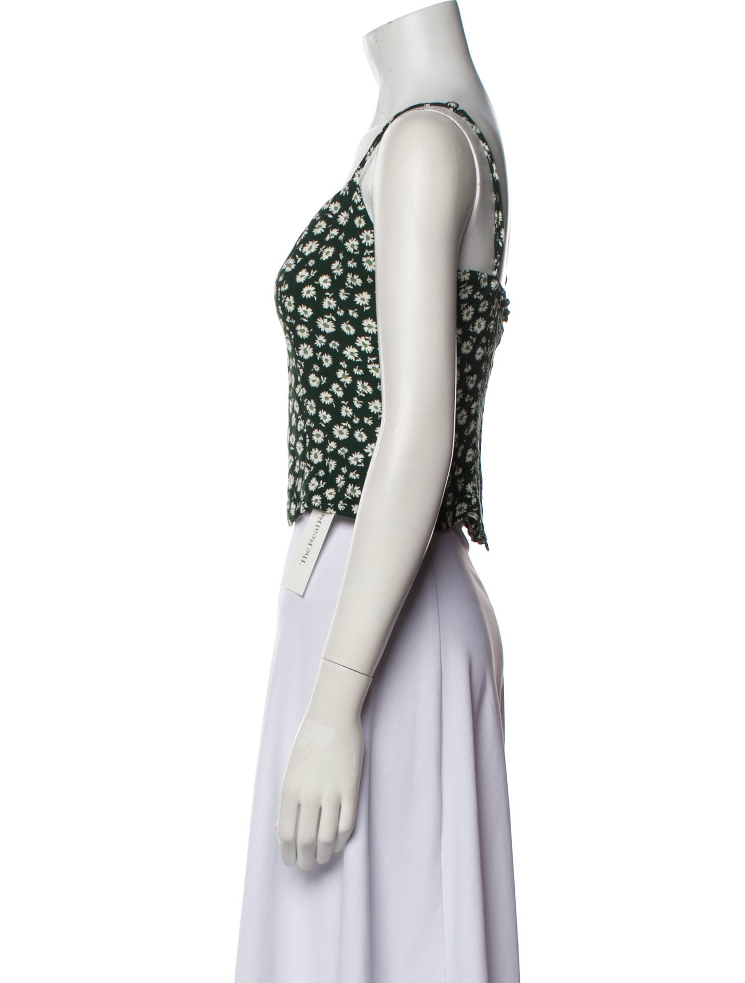 Reformation Floral Print Square Neckline Crop Top