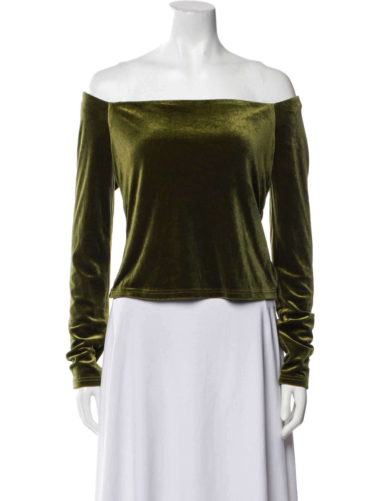 Reformation Off-The-Shoulder Long Sleeve Crop Top