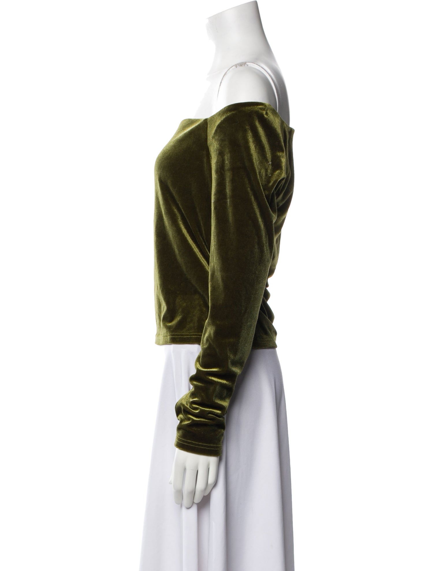 Reformation Off-The-Shoulder Long Sleeve Crop Top