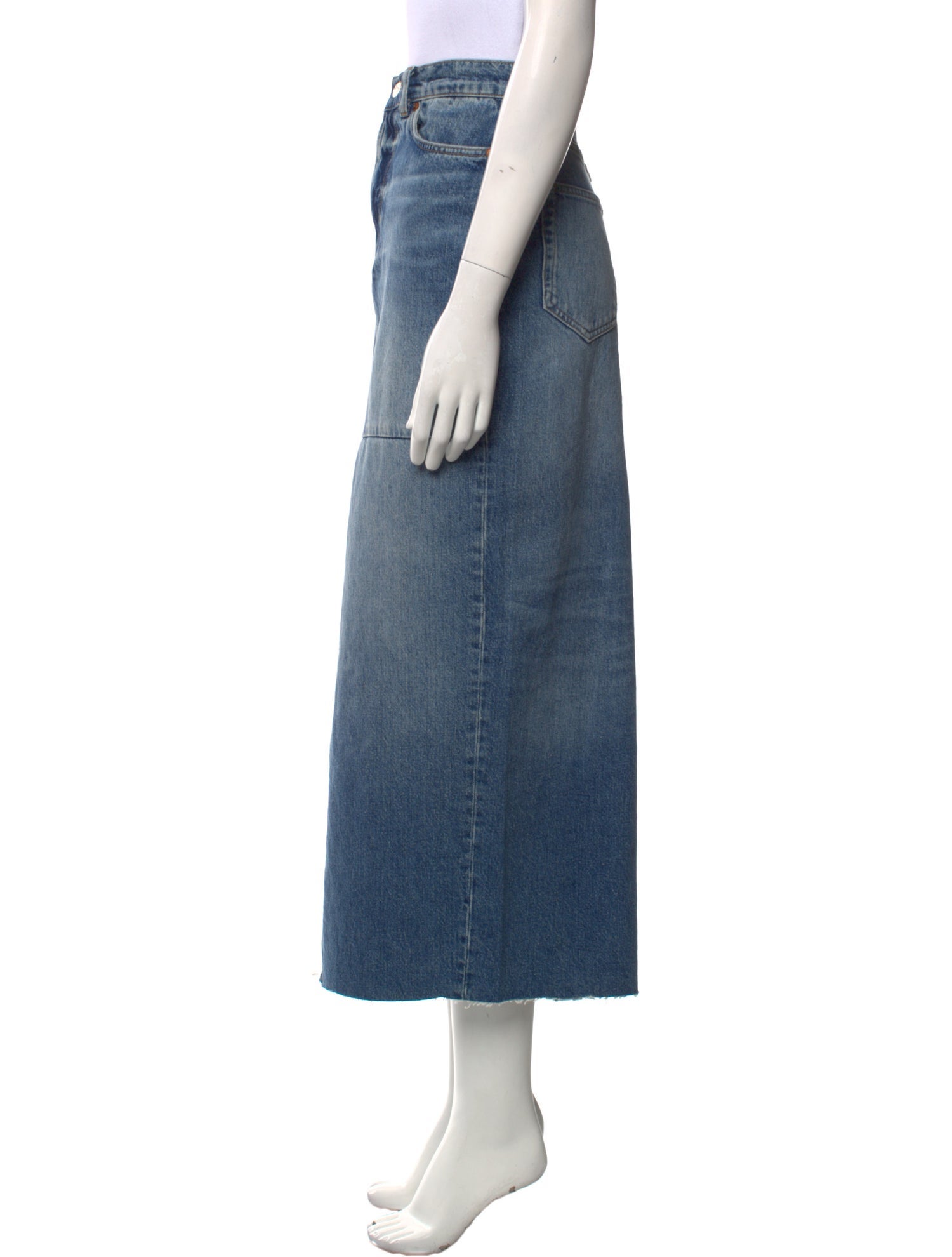 Reformation Distressed Accents Midi Length Skirt