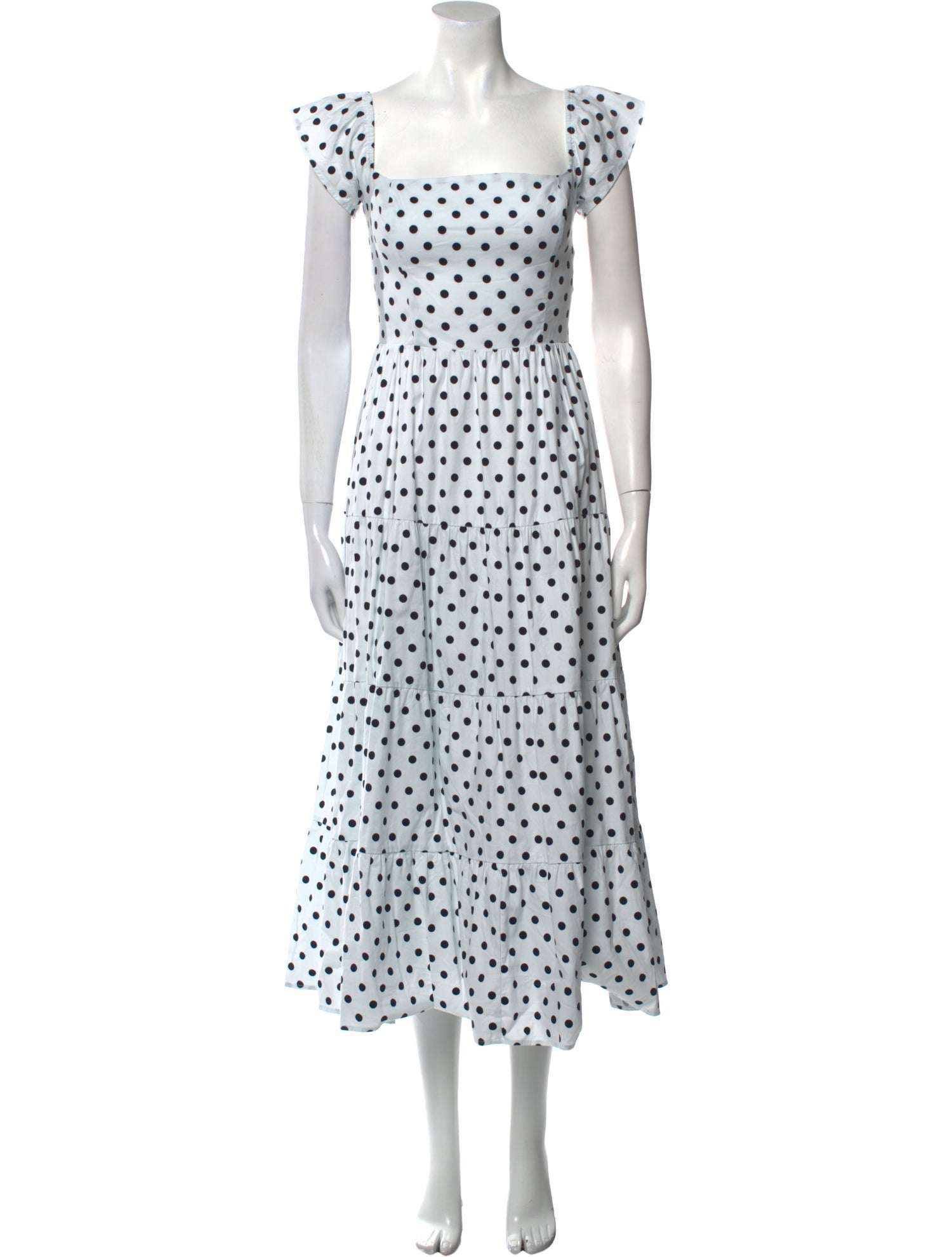 Reformation Polka Dot Print Midi Length Dress