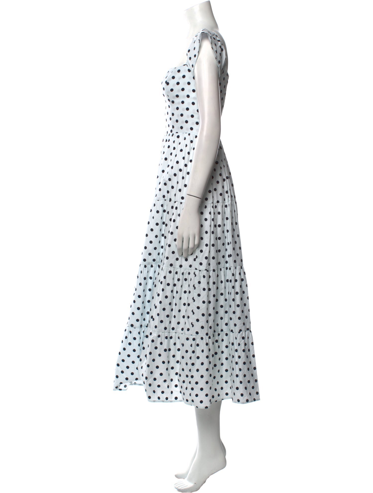 Reformation Polka Dot Print Midi Length Dress