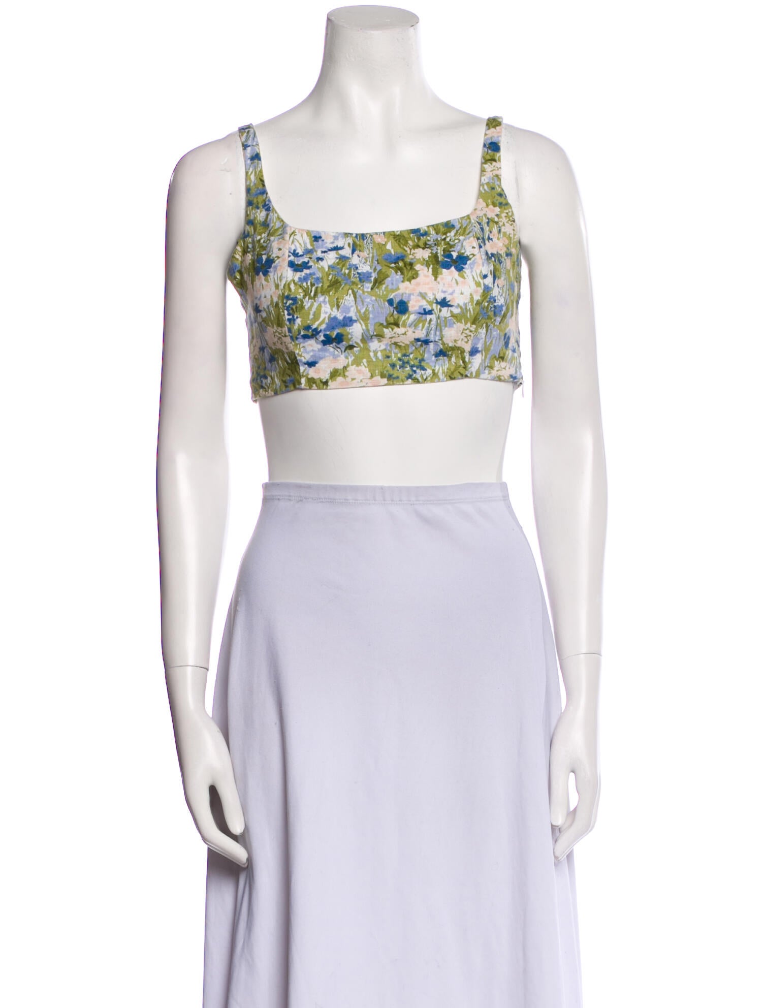 Reformation Linen Printed Crop Top