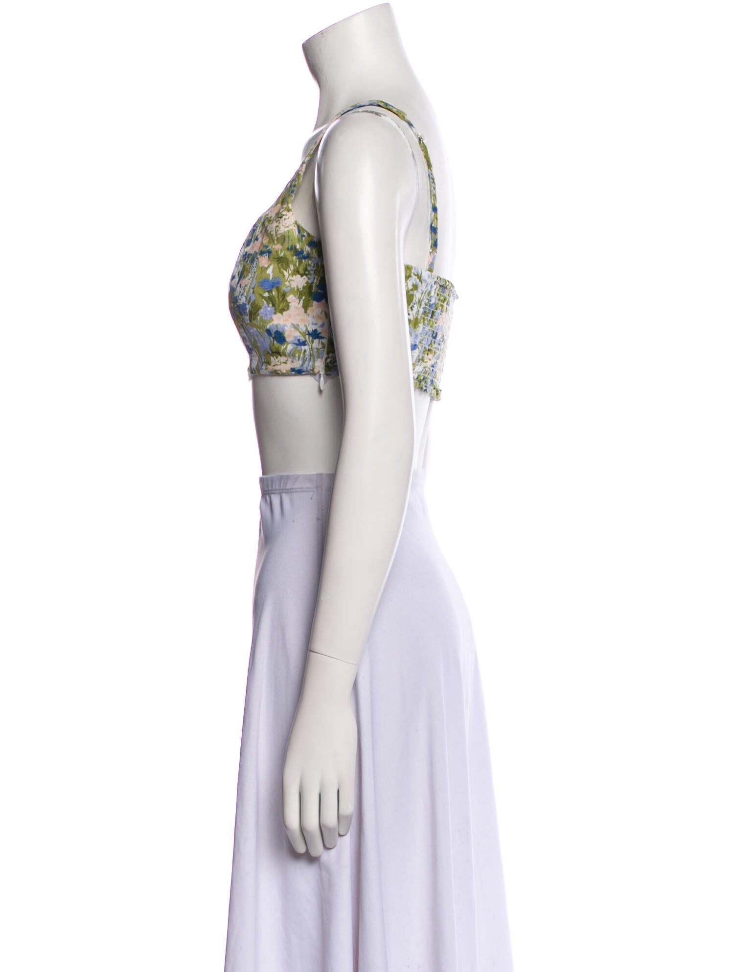 Reformation Linen Printed Crop Top
