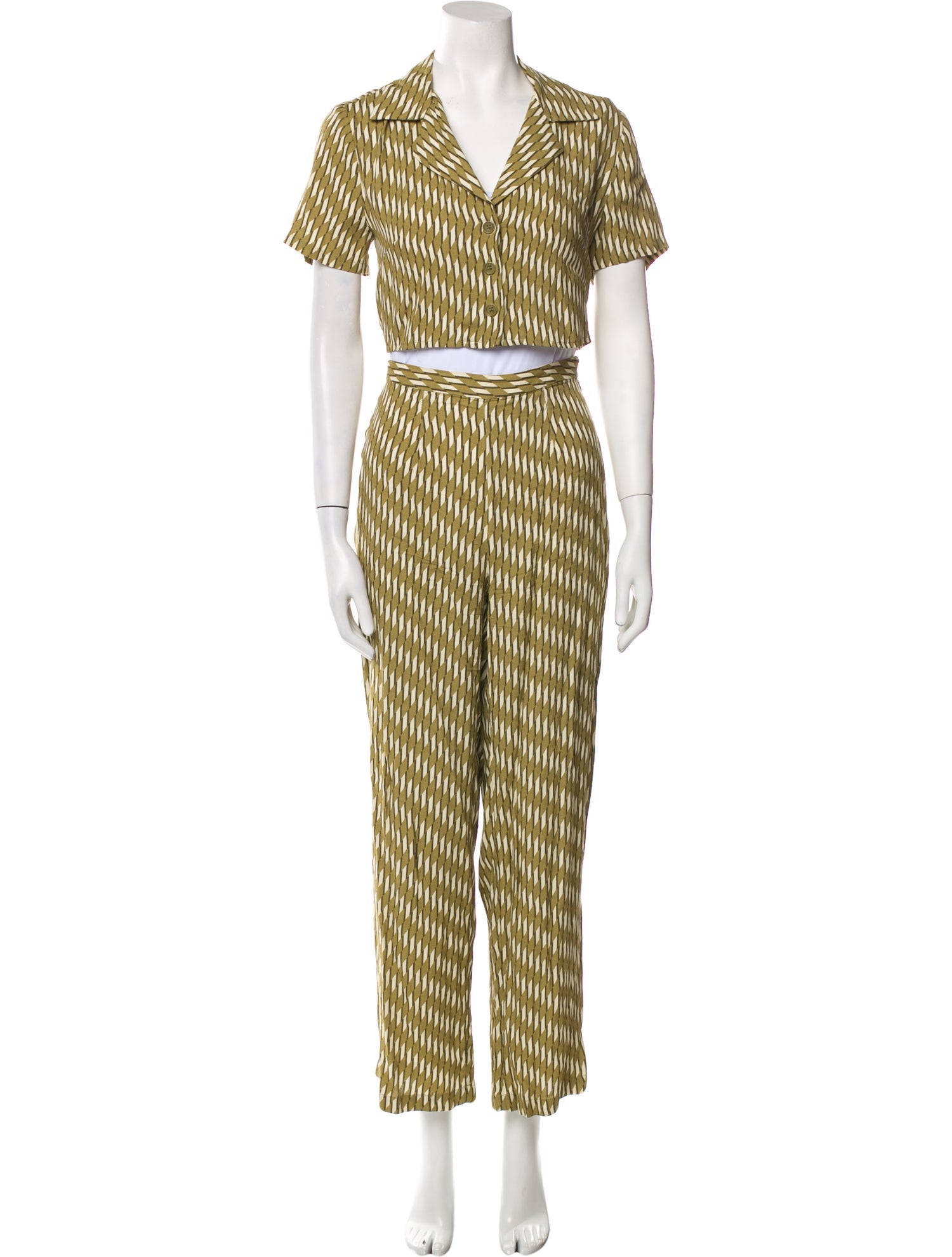 Reformation Plaid Print Pant Set