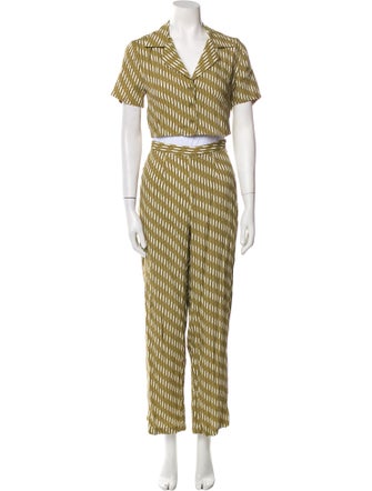 Reformation Plaid Print Pant Set