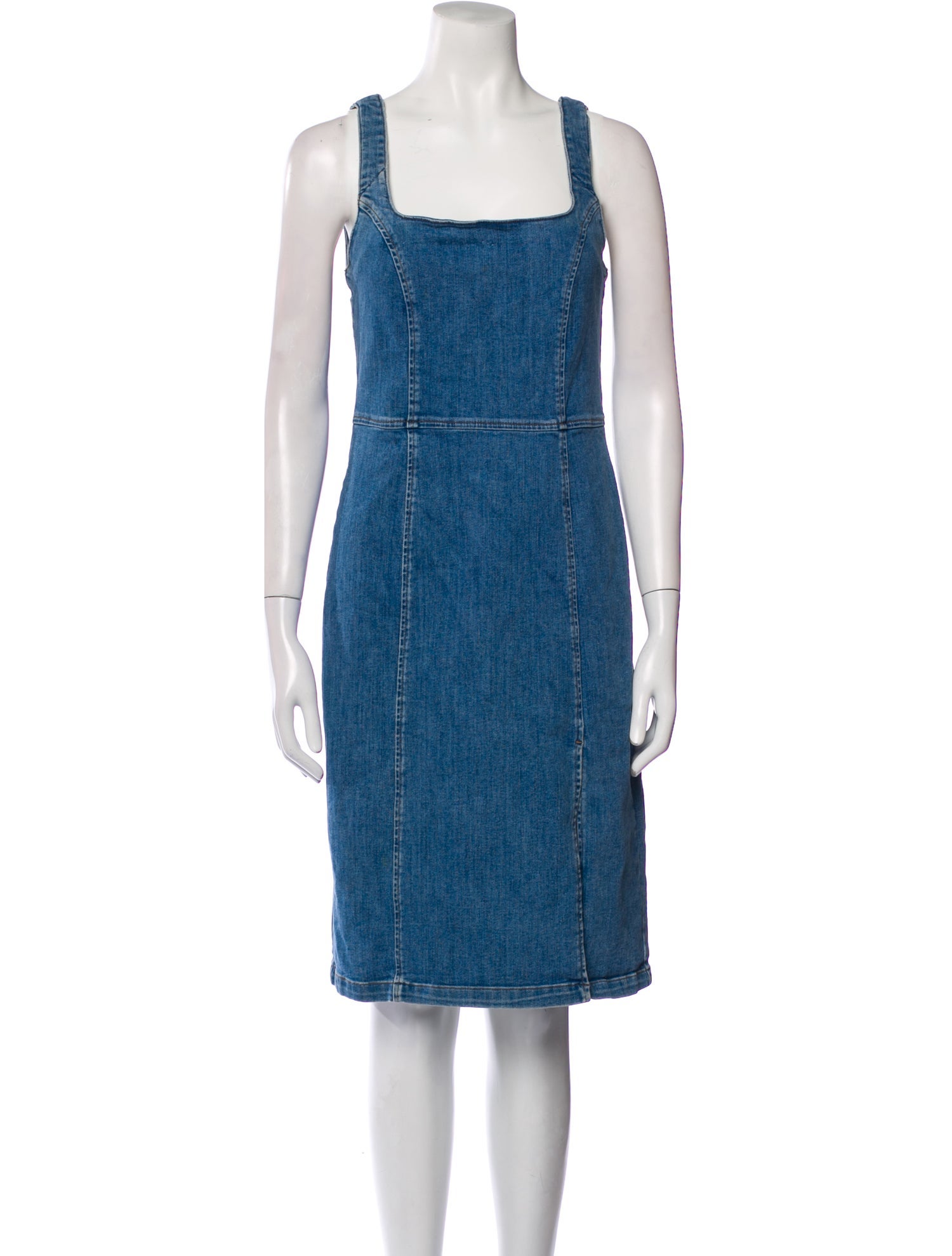 Reformation Square Neckline Knee-Length Dress