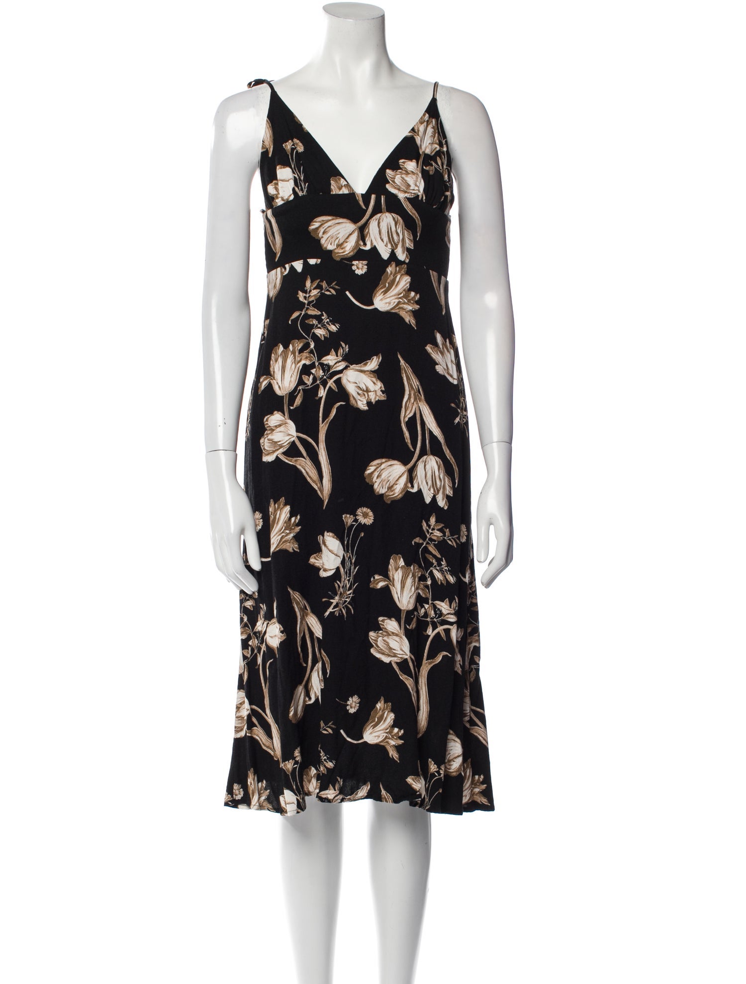 Reformation Floral Print Midi Length Dress