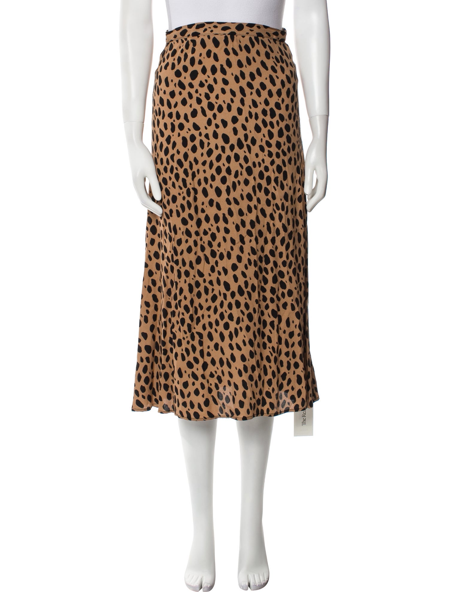 Reformation Animal Print Midi Length Skirt