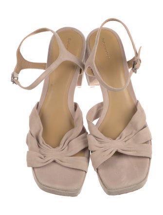 Reformation Suede Pleated Accents Sandals
