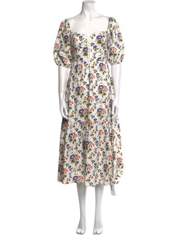 Reformation Dresses Floral Print Midi Length Dress XS