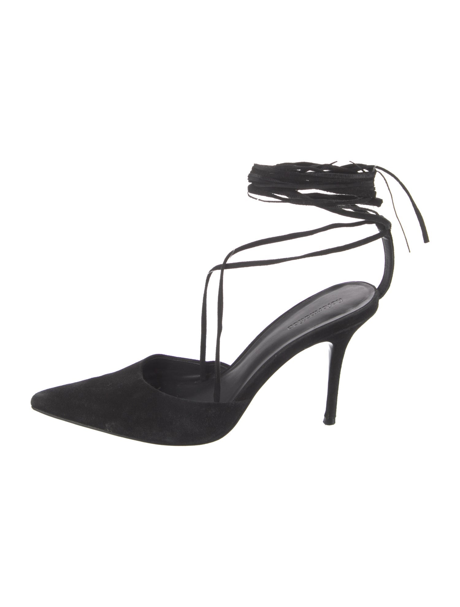 Reformation Suede T-Strap Pumps