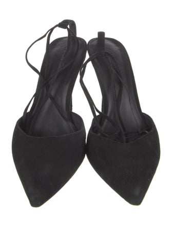 Reformation Suede T-Strap Pumps