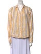 Reformation Linen Striped Button-Up Top