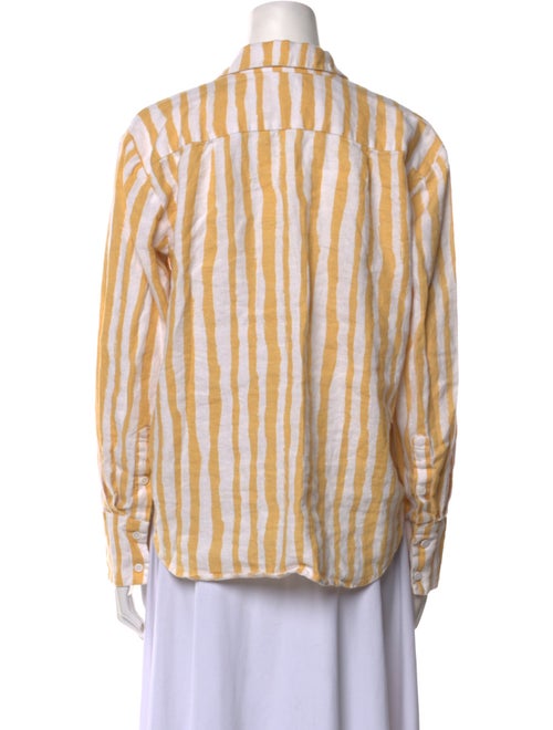 Reformation Linen Striped Button-Up Top
