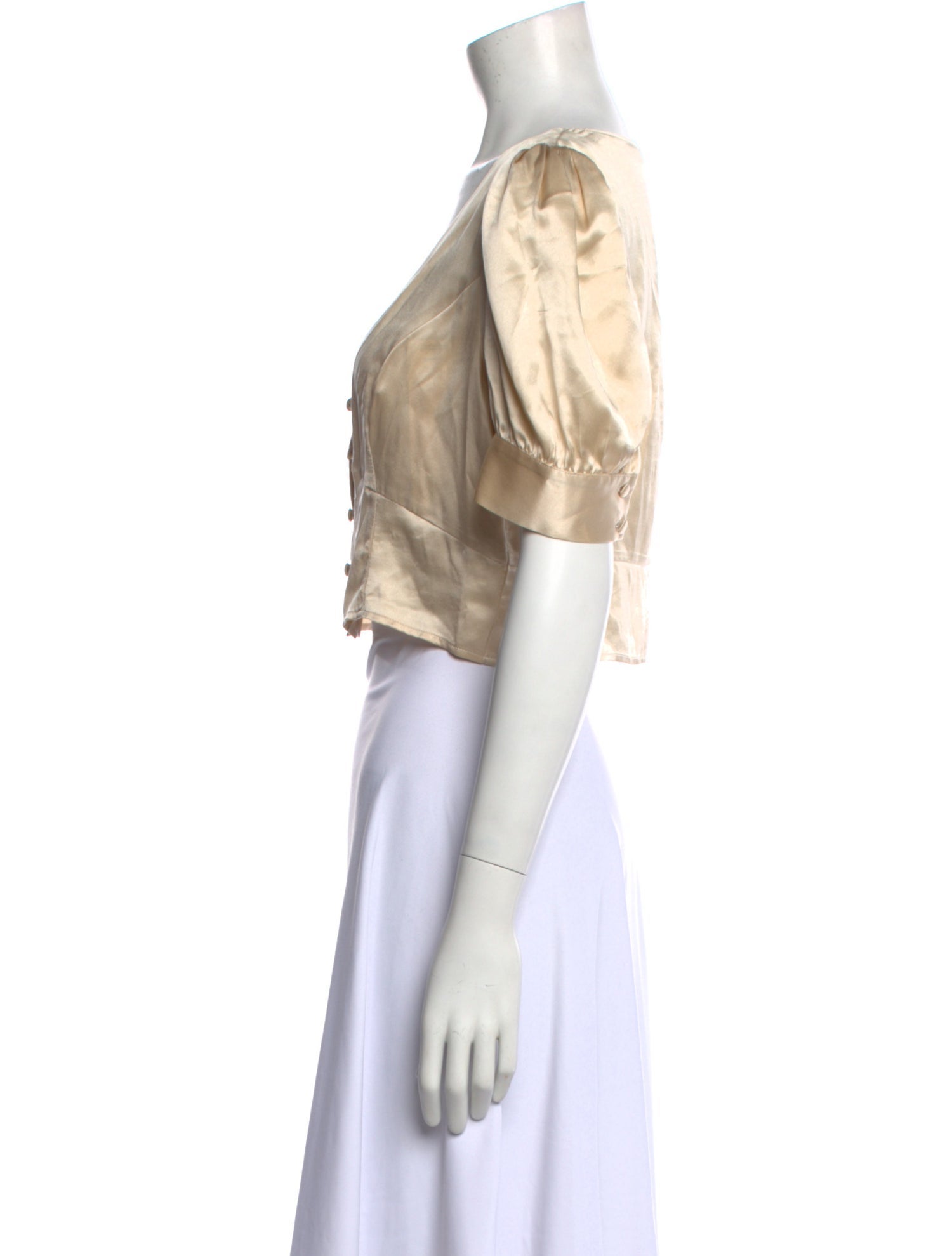 Reformation Silk Plunge Neckline Crop Top