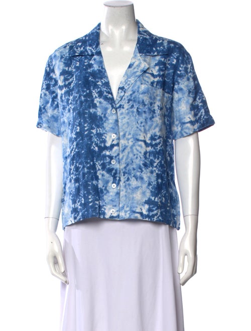 Reformation Linen Tie-Dye Print Blouse