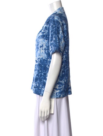 Reformation Linen Tie-Dye Print Blouse