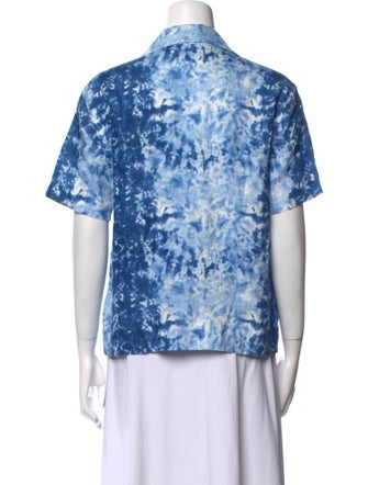 Reformation Linen Tie-Dye Print Blouse