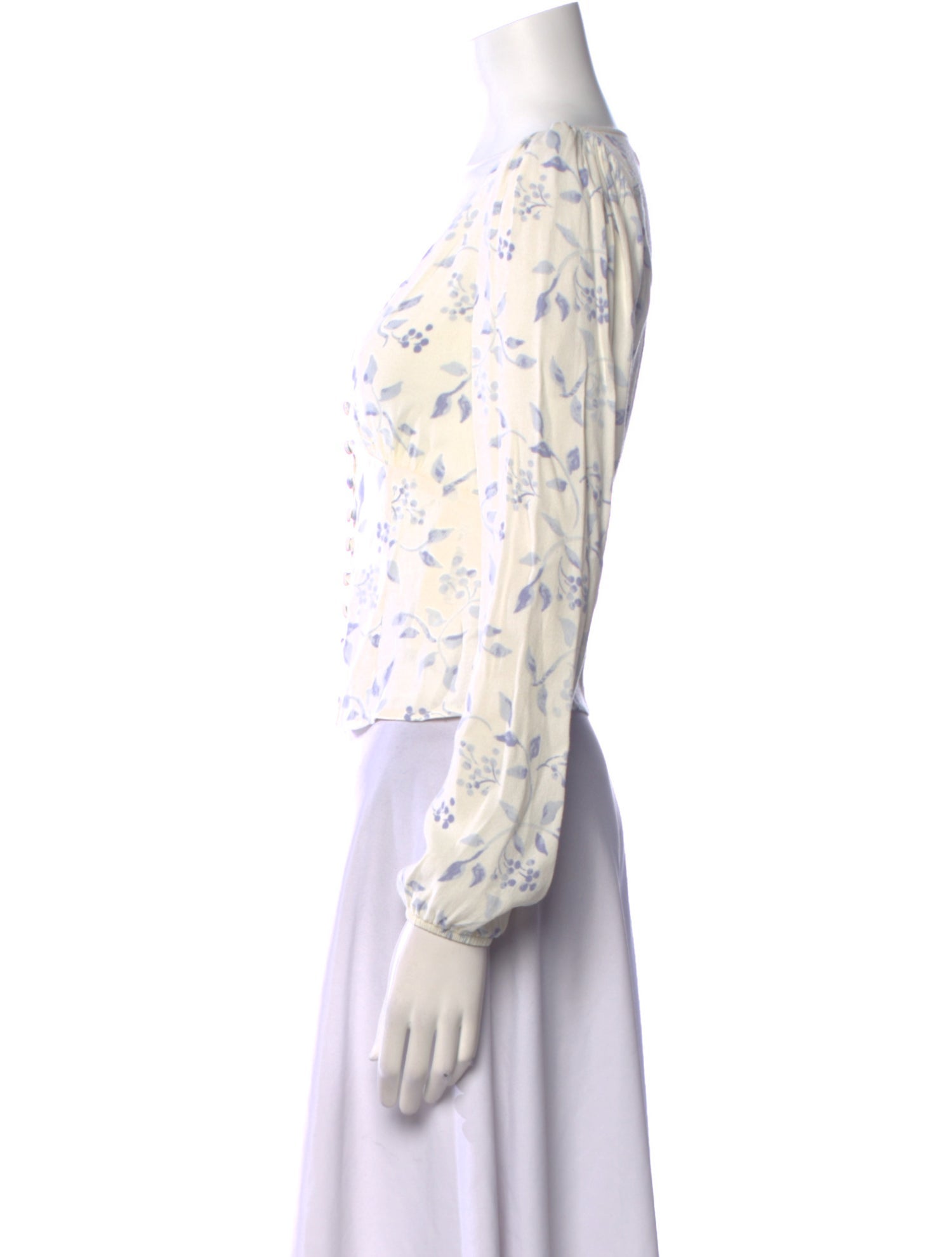 Reformation Floral Print V-Neck Crop Top